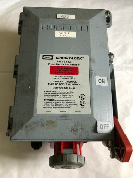 Hubbell 430Mif7w,Hbl430mif7w Fused Receptacle With 430P7w Male Plug,Cg