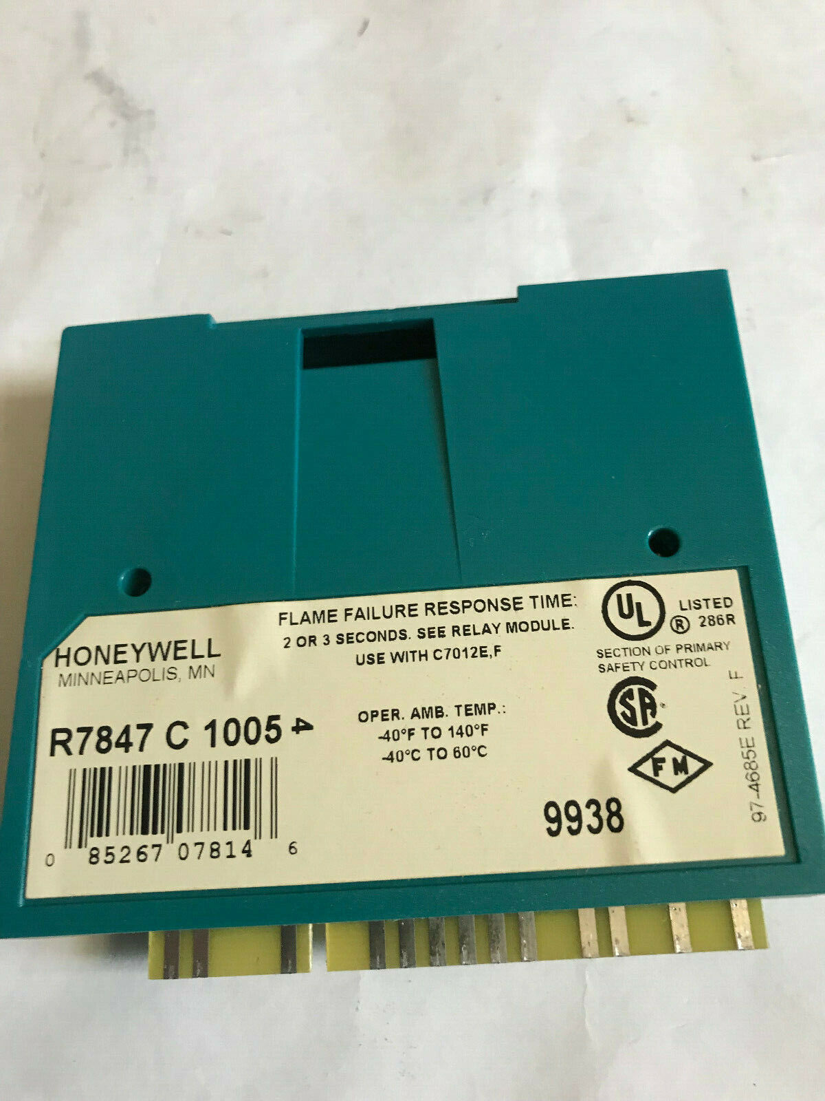 Honeywell R7847c1005 Dynamic Self-Check Rectification Flame Amplifier,Eu,Ez,By