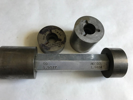 Lot The Pipe Machinery Go No Go Plug Gage 1.9327 1.9404 1.940 1.9225,Ac
