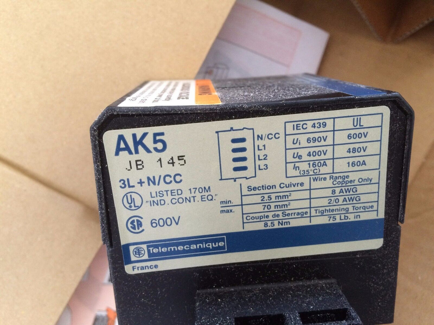 New Telemecanique Ak5 Jb 145 Panel Busbar 160Amp 560Mm Ak5 Jb145 ,Cz