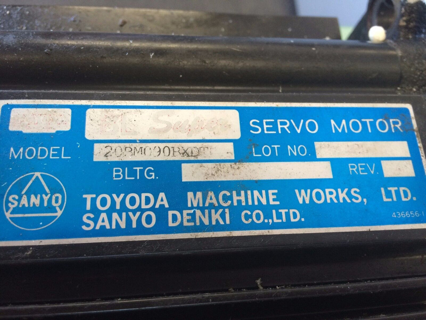 Toyoda 20Bm090bxdt0,Servo Motor,Sanyo Denki R12a831802,Shaft Dia. 7/8",Ck