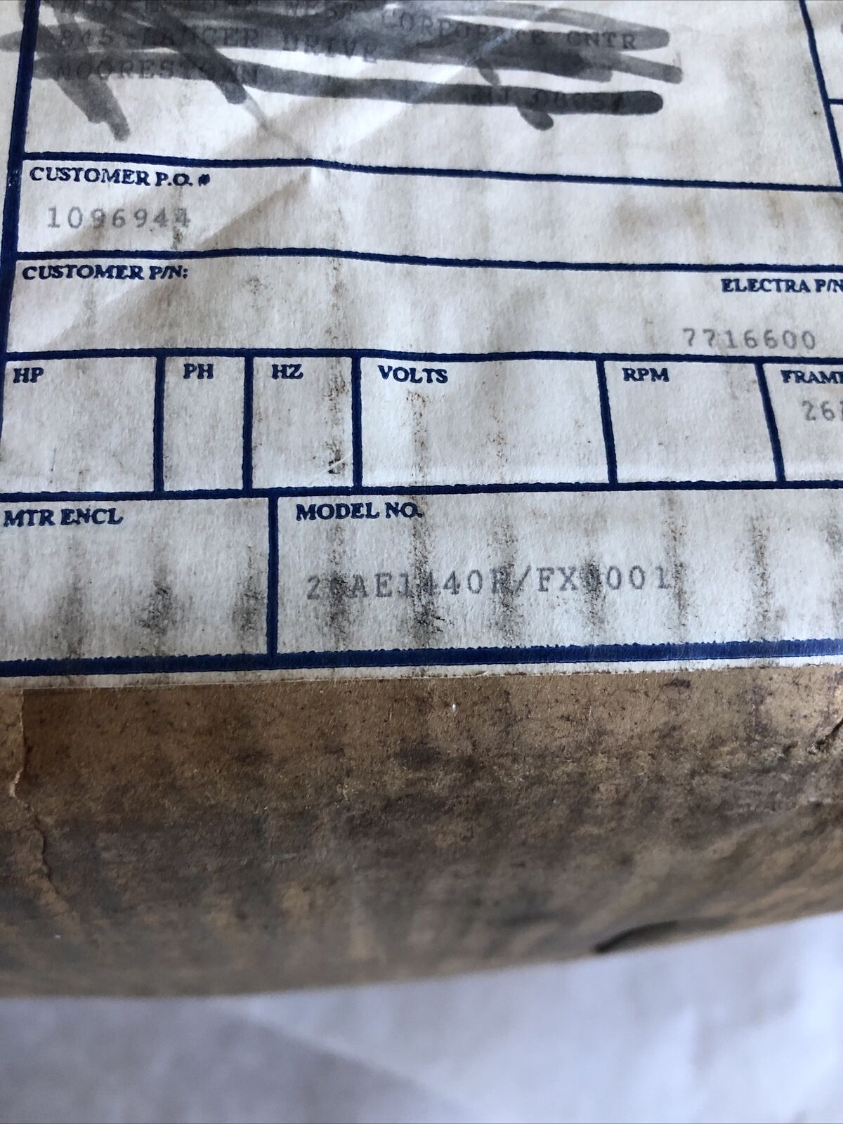 New Electra-Gear 26Ae1440r/Fx0001 Gear Reducer,Ratio 40:1,26Ae14,Bb