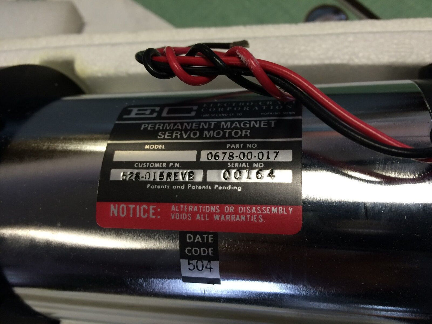 New Electro Craft 528-015Revb Permanent Magnet Servo Motor 0678-00-017 Ec,Bw,Bp