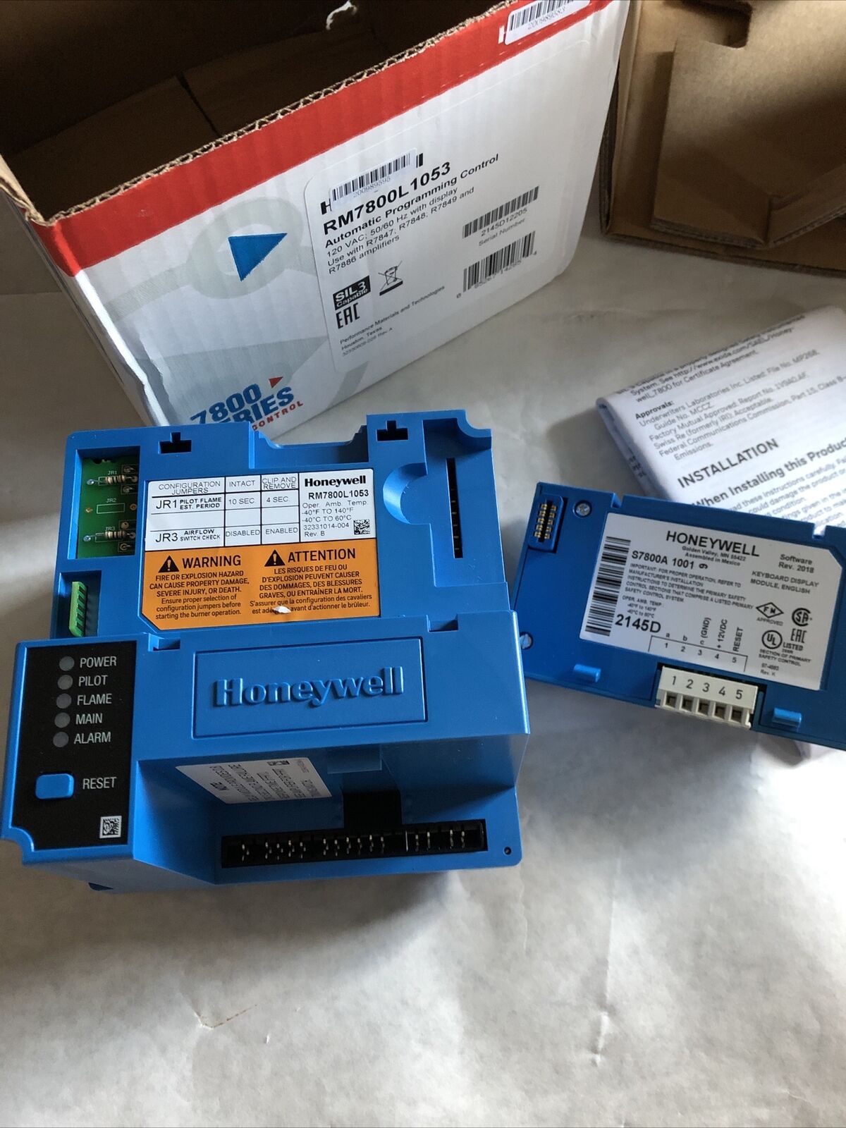 New Honeywell Rm7800 L 1053 Burner Control,Honeywell Rm7800l1053,S7800a1001,Ek
