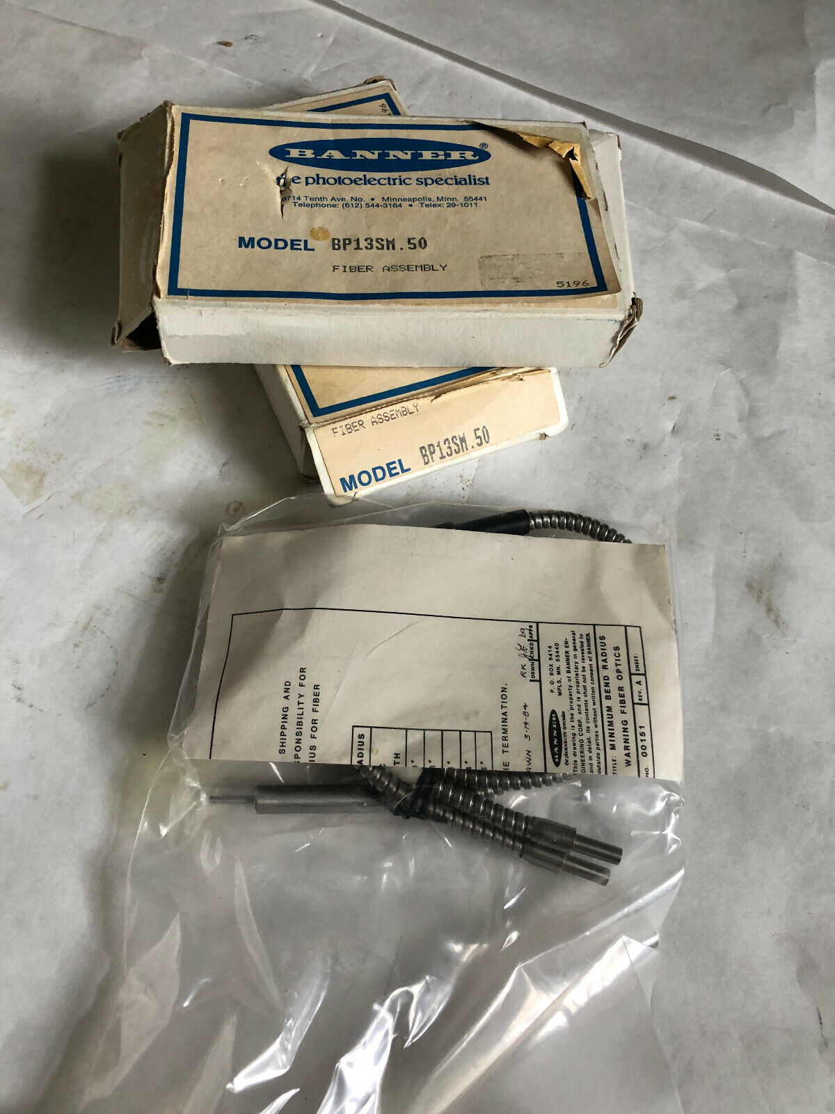 New Banner  Bp13sm.50  Engineering (17811) Fiber Bp13sm.50 Sensor,Cw