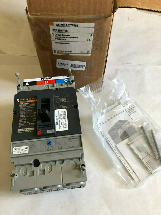 New Merlin Gerin Nfnf-36225-Aahj00,Nsf250 N Circuit Breaker 225Amp 600Y/347V,Cn