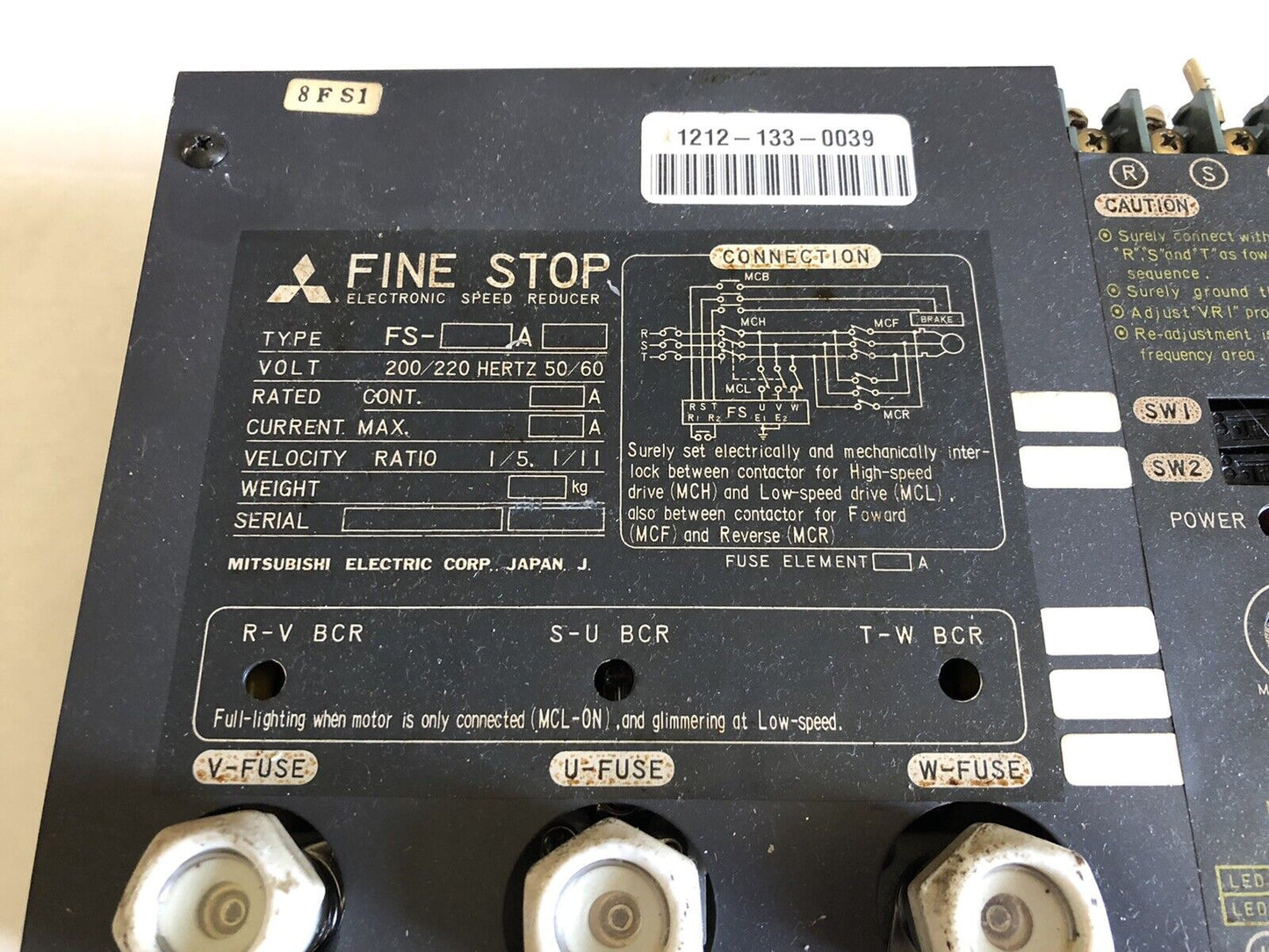 Reliance Electric Fs-A Electronic Speed Reducer,200/220 V,Fine Stop Fs A,Ha,Ev