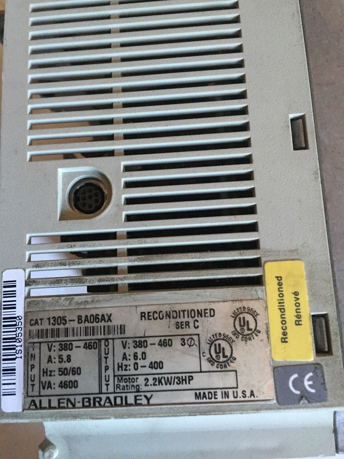 Allen Bradley 1305-Ba06ax Adjustable Frequency Drive, 3 Hp, 3-Phase,Bb