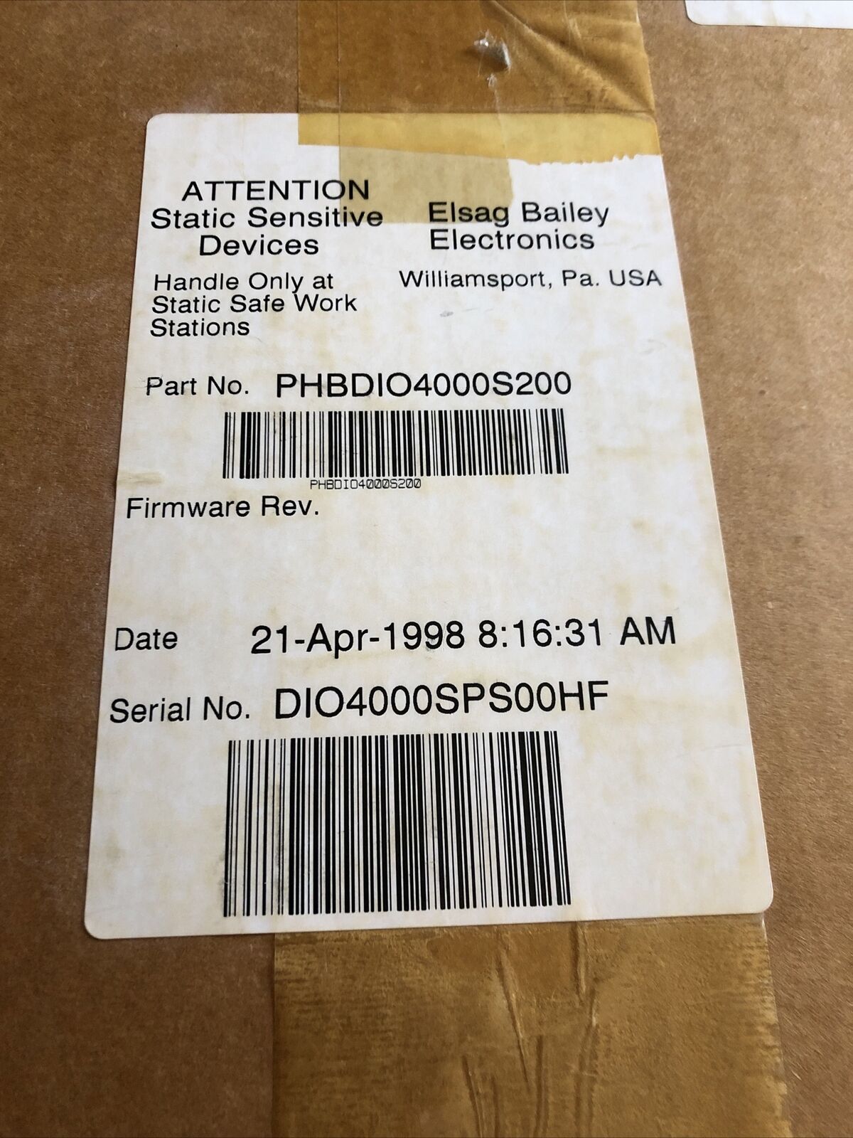 New Bailey Phbdio4000s200,Dio 400,Dio 4000Sps00hf,6642920A1 Termination Base,Fd