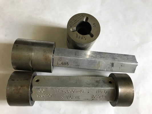 Lot The Pipe Machinery  Go No Go Plug Gage 1.6820 1.6940  1.685 1.685,Ad