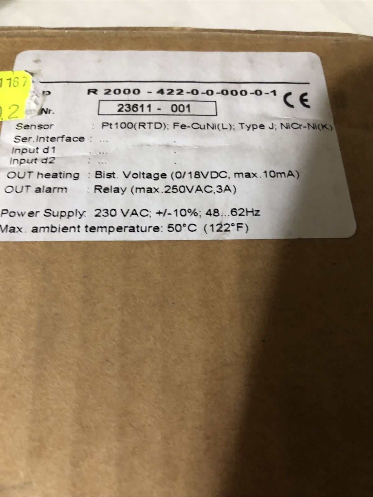 New Heino Ilsemann R2000-422-0-0-000-0-1 Temperature Controller,230 Vac R2000,Fj