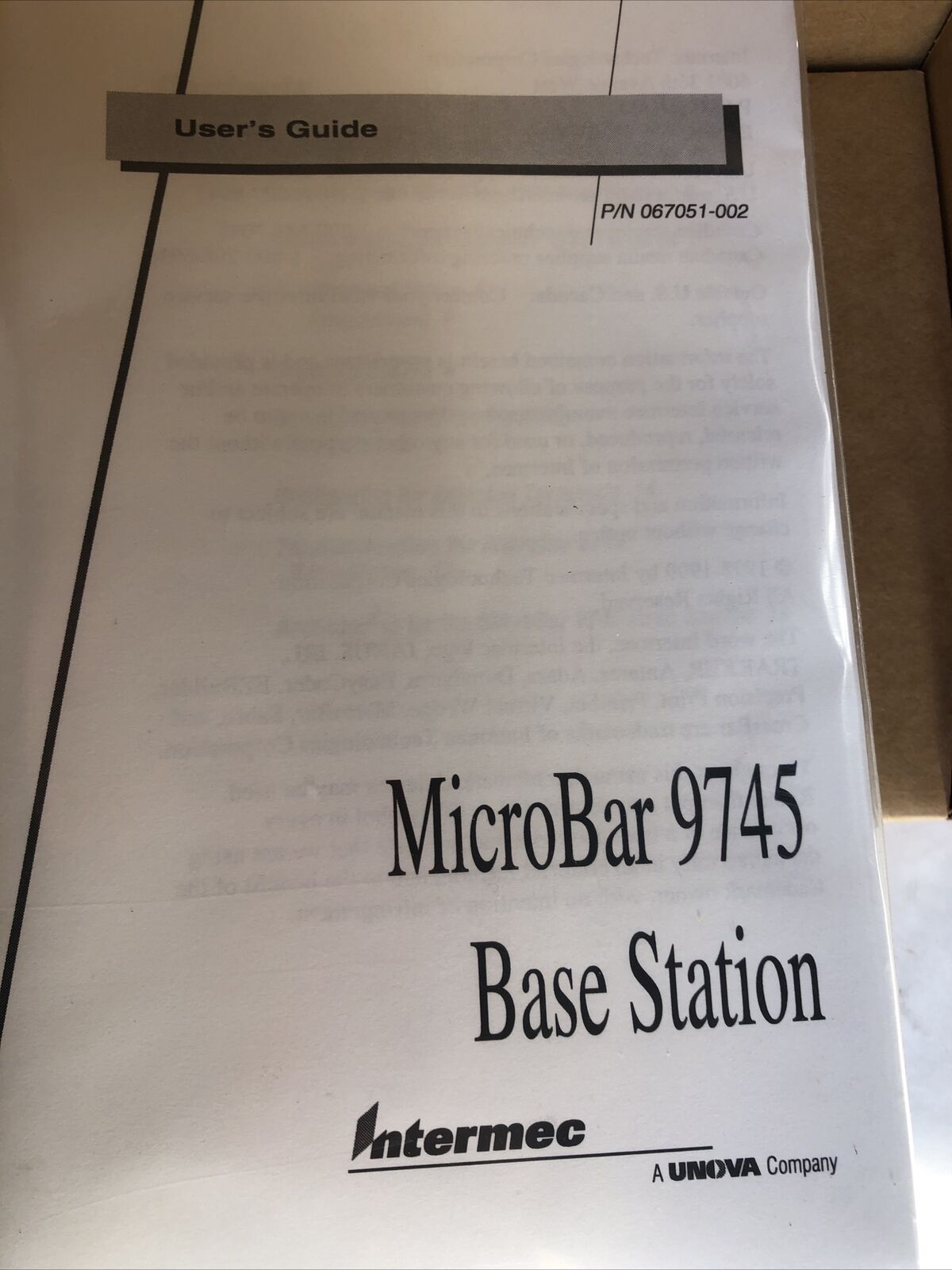 New Intermec 9745,9745C07104 Technologies, 9745,Microbar 9745 Base Station,Fk