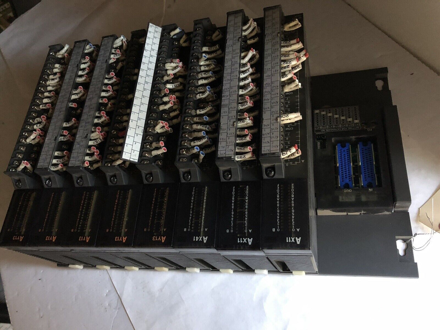 Mitsubishi A58b Melsec Plc Rack, With Ax11, Ay13,Ax41,Tb