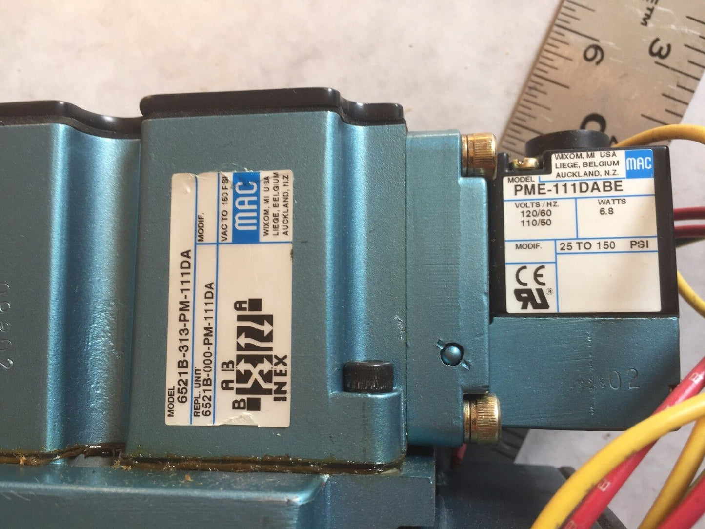 Mac 6521B-313-Pm-111Da,3/4" Pneumatic Solenoid Valve Pme-111Dabe 120/60 6.8W,An