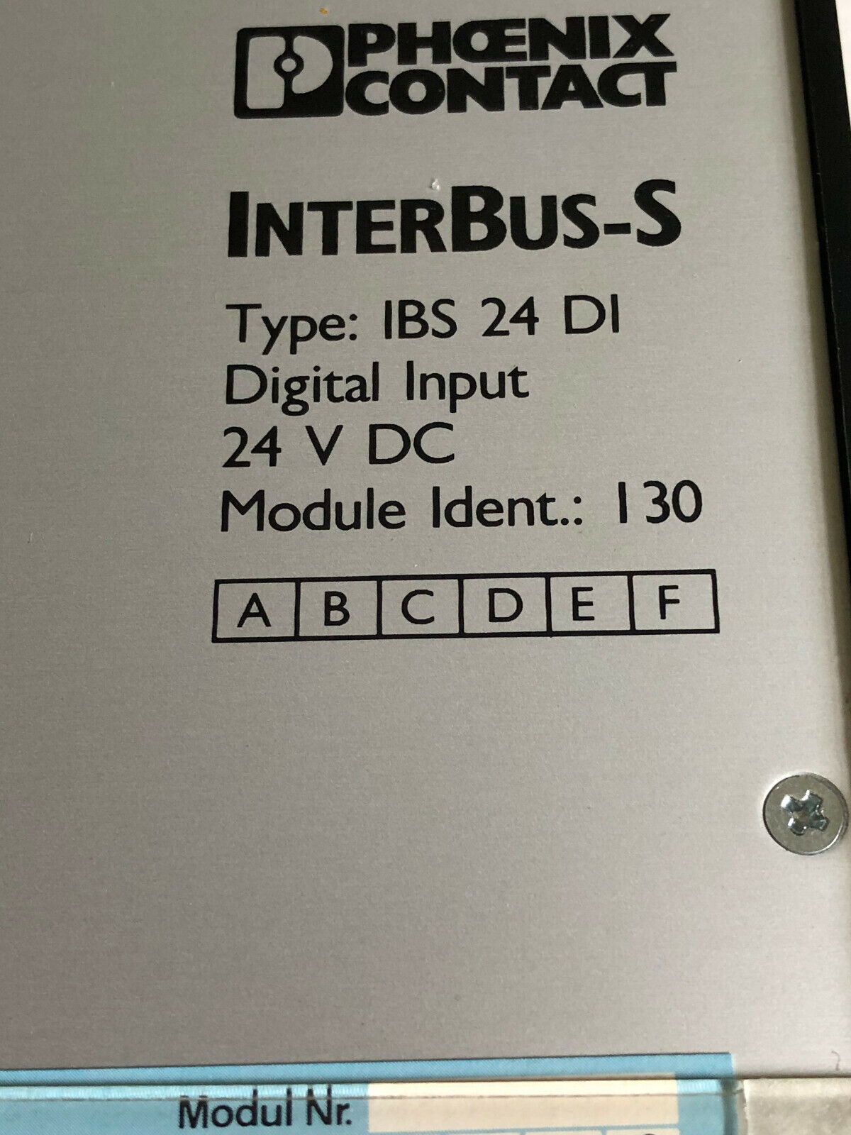 Phoenix Contact Ibs 24 Di,2784010,Interbus-S Digital Input 24Vdc Module 130,Cg