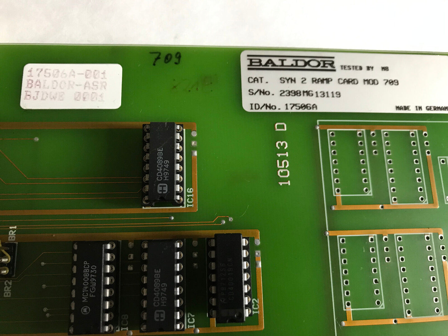Baldor 10513D,Asr Plc Pcb Board 10513 D  Typ Syn-2-0-709, Typ Syn 2-0-710,St