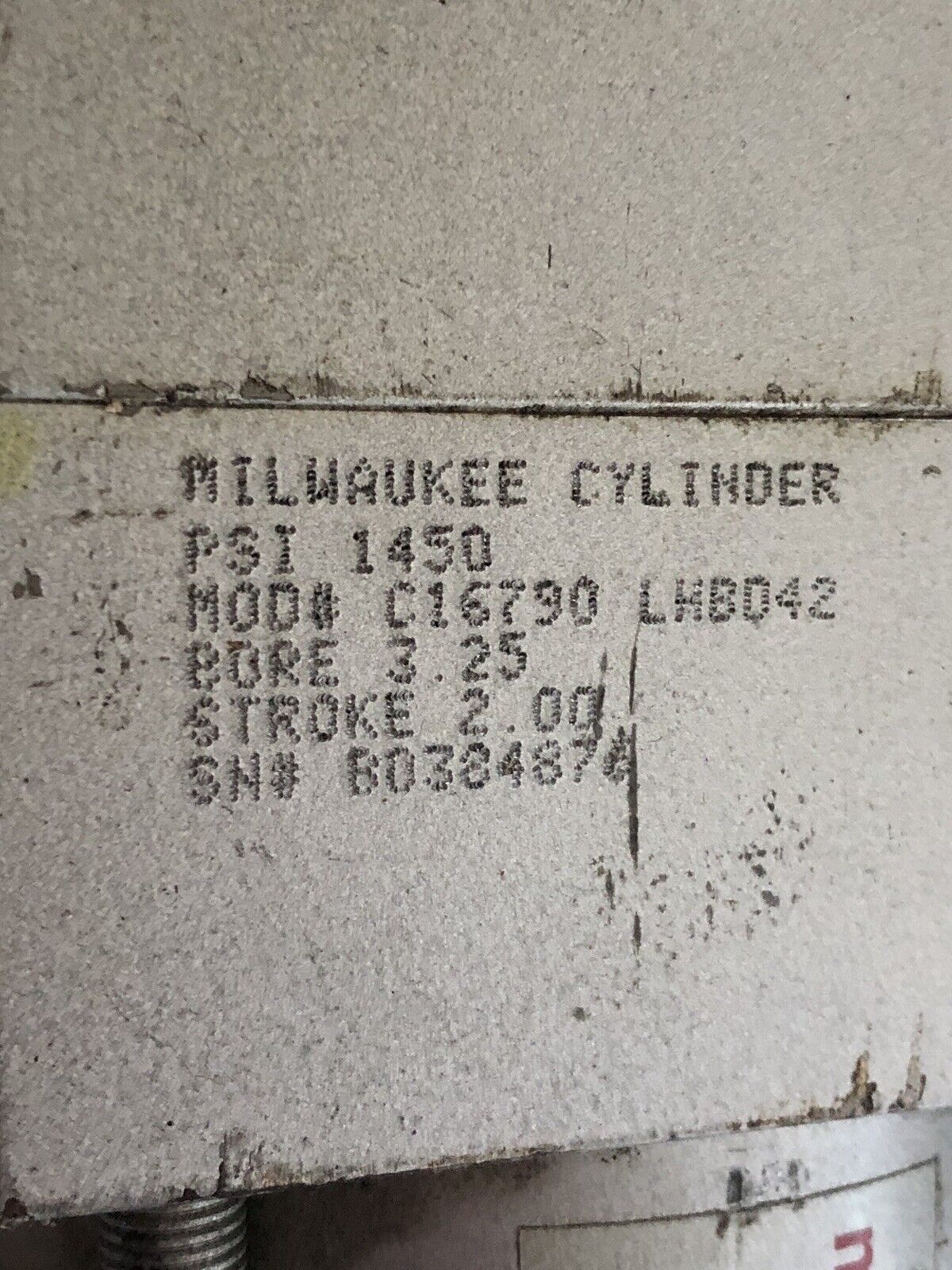 New Milwaukee C16790 Lhbd42 Hydraulic Cylinder,Bore 3.25,Stroke 2.00,1450 Psi,Ar