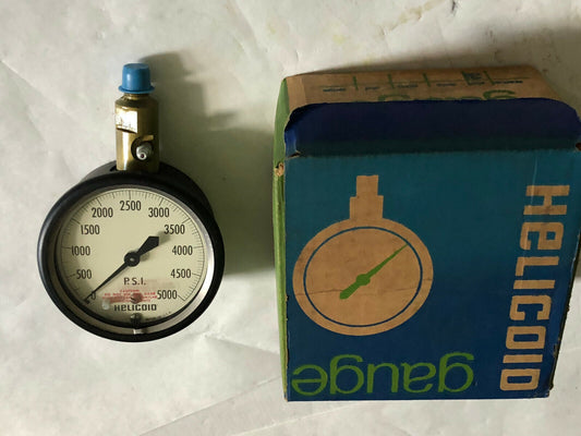 New Helicoid 2312 Gage 5000Psi,3 1/2" Pressure Gauge 0-5000 Psi Bottom 1/4",An