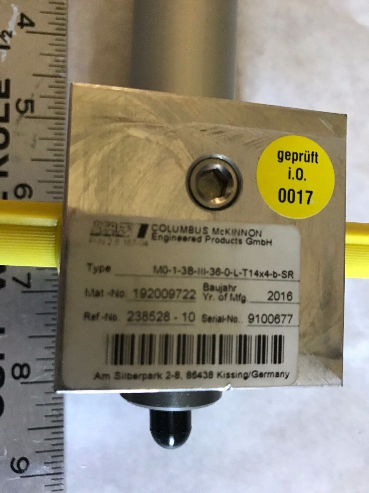 Pfaff M0-1-3B-Iii-36-0-L-T14x4-B-Sr,238528-10,192009722 Actuator Screw Type,Bw