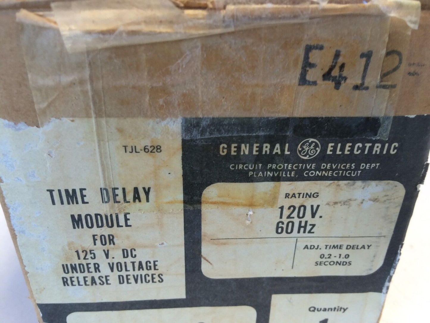 New General Electric Td1000 Time Delay Module .1 To 1.0 Seconds Ge Td1000,Sj