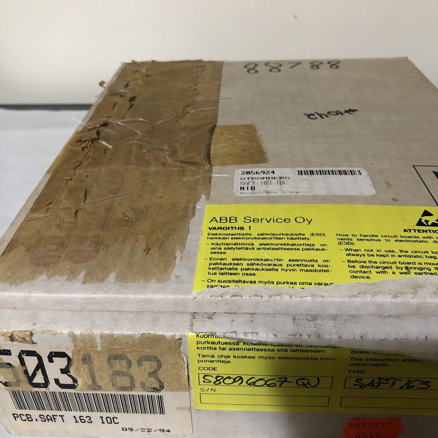 New Asea Brown Boveri Connection Board 58096067 Qj 940610,Abb Saft 163 Ioc,Bf