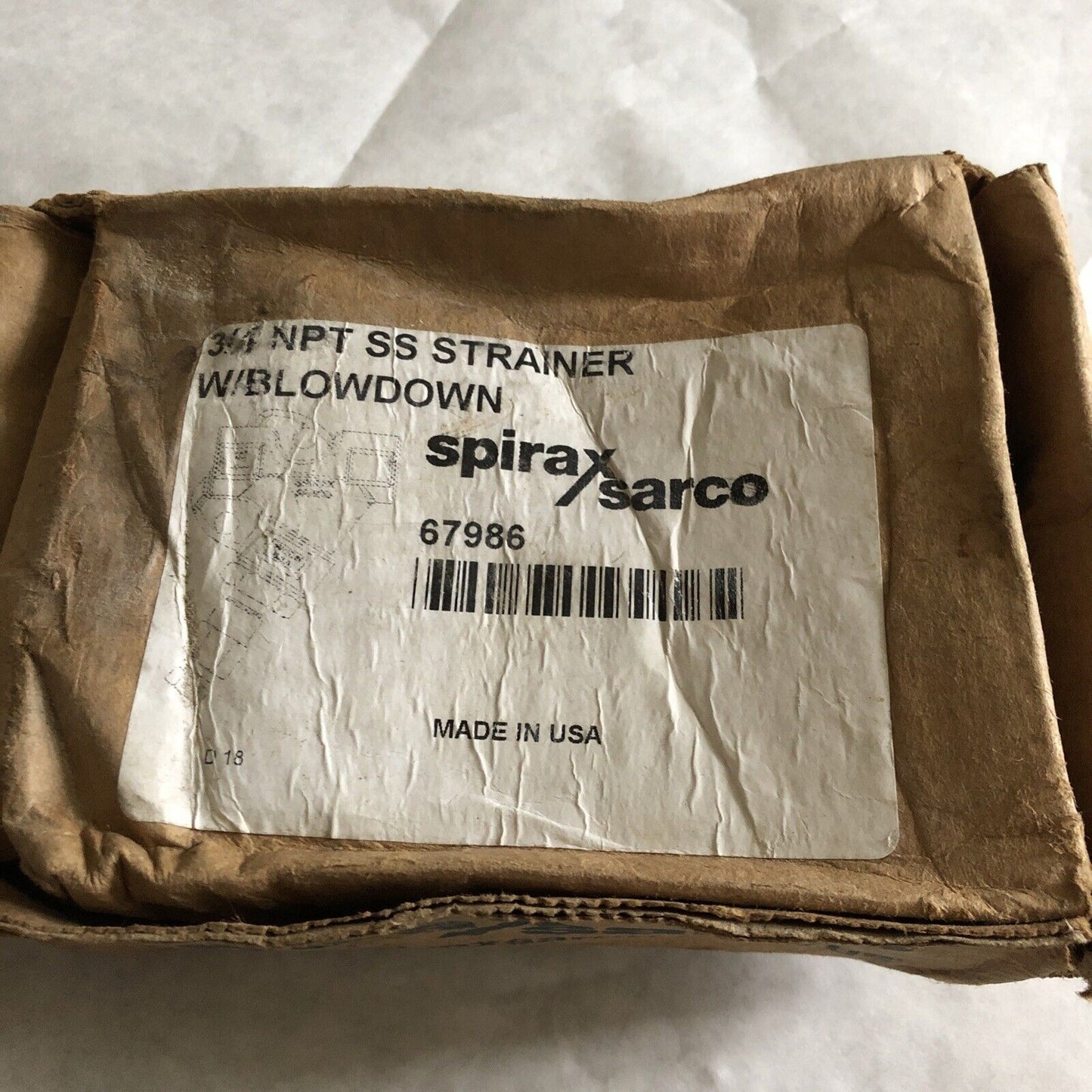 3/4" Npt Ss Spirax Sarco A351 Cf8,67986 Y Strainer W/Blowdown Connector,Bs,Eu