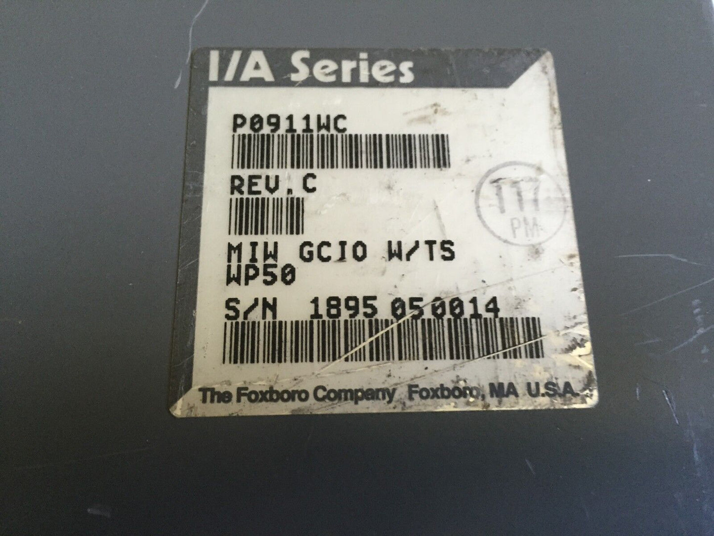Foxboro P0911wc I/A Series Miwn Gcio W/Ts Wp50,Ag100vk,Module I.D.,Rs423,Bd
