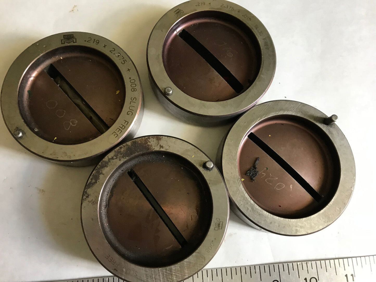 Lot 19 Mate .219X2.375 Rectangular Turret Punch Slug Free Dies,3-1/2" O.D.,Ab