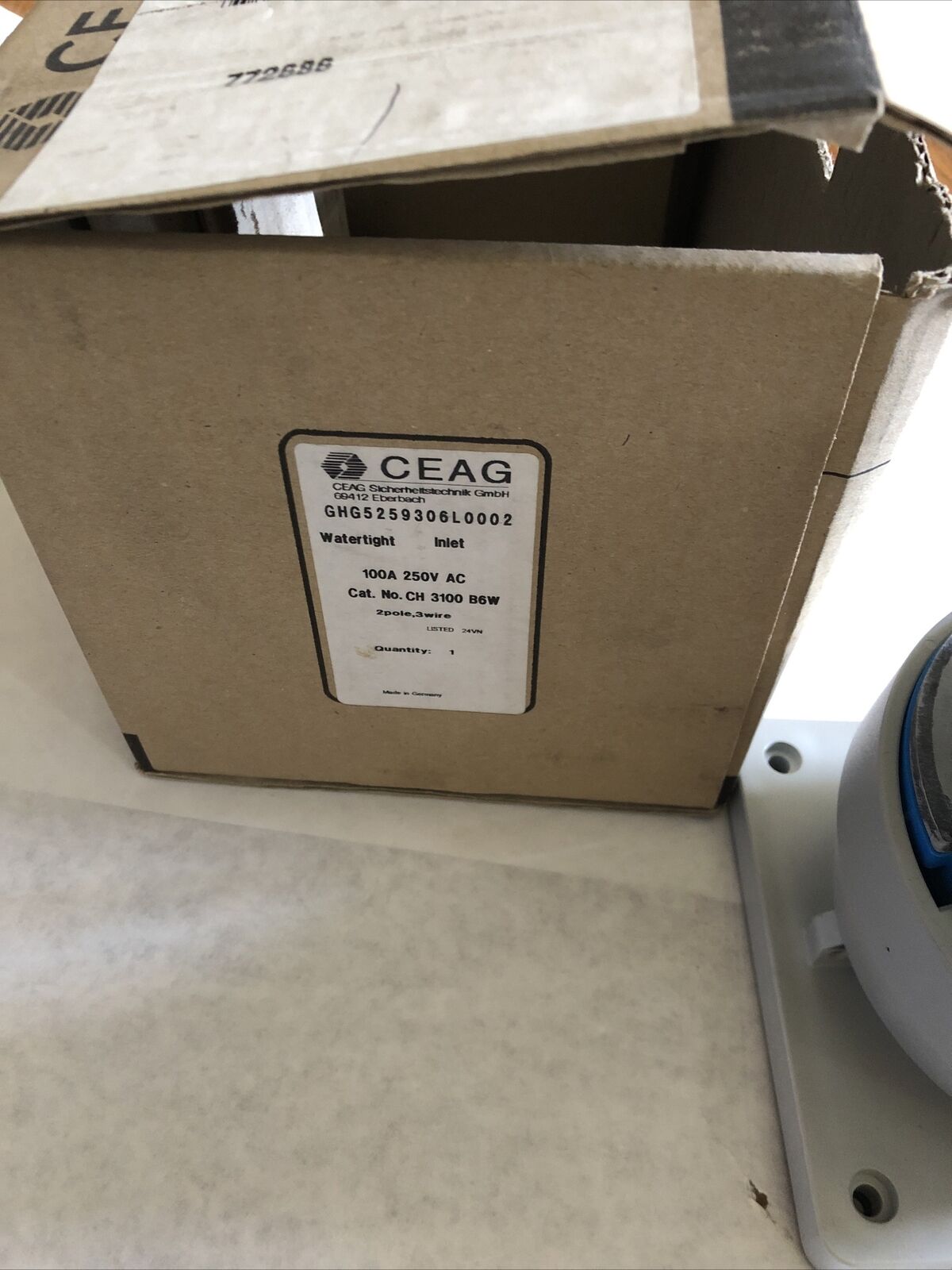 New Cooper Ch 3100 B6w,Ceag Ch 3100 B6w  Receptacle Watertight,Dl