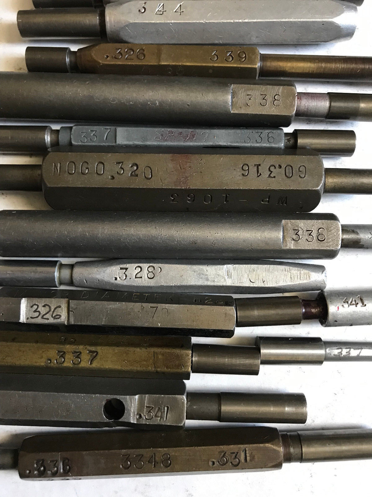 Lot The Pipe Machinery Go No Go Plug Gage .327,.334,.328,.338,.341,.326,.343,Et