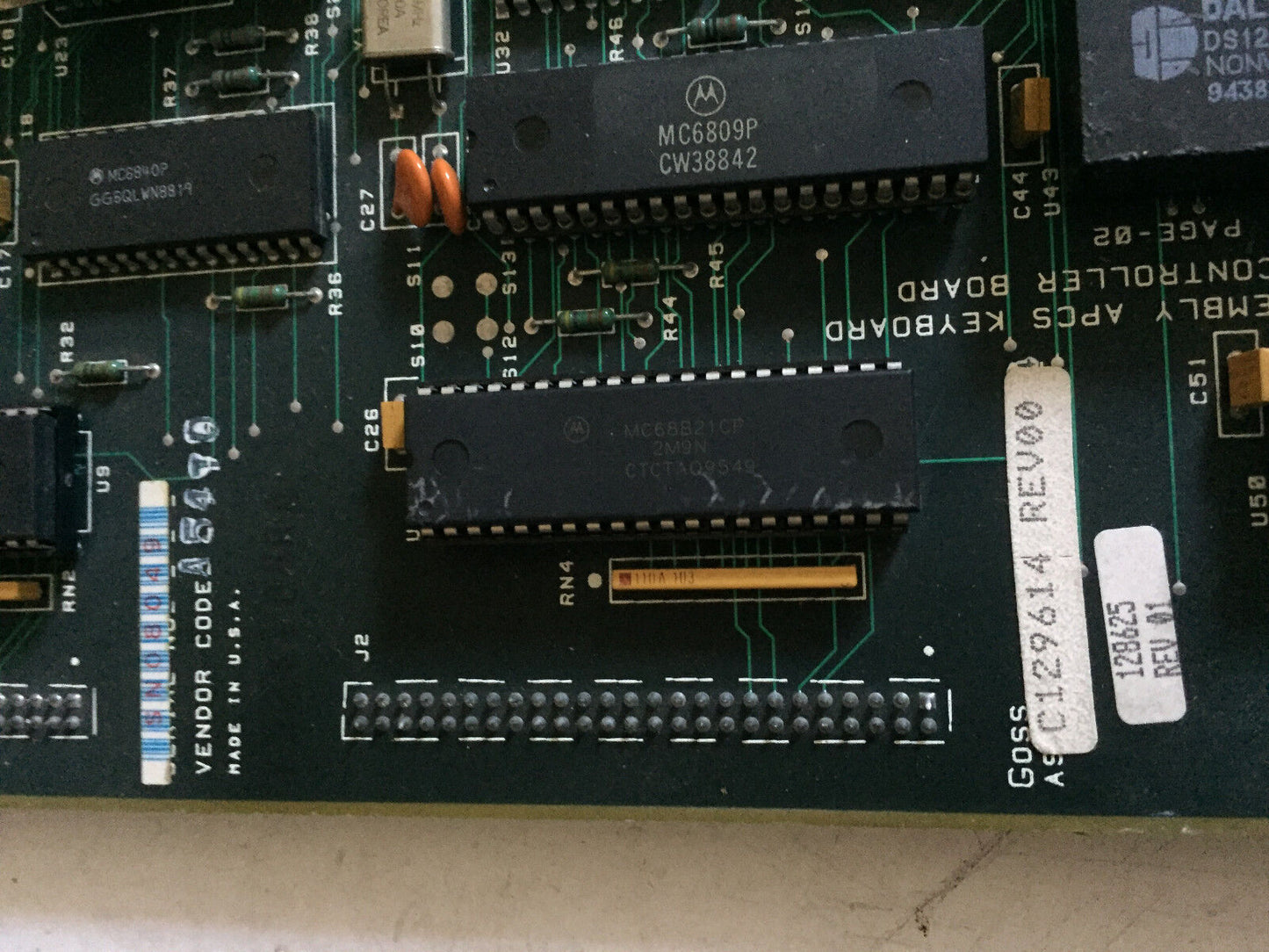 Rockwell E20117-1,C129614 Rev00,128625,124441 Board Keyboard Controller Apcs,Sh