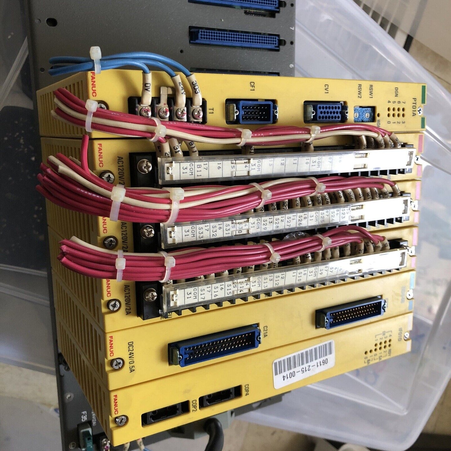 Fanuc Plc Module & Backplane Lot, Pt01a,Oa16d,Od64b,If01d,A03b-0801-C004,Be