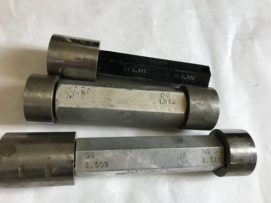 Lot The Pipe Machinery  Go No Go Plug Gage Nogo 1.505 1.517 1.512 1.509 1.515,Ad