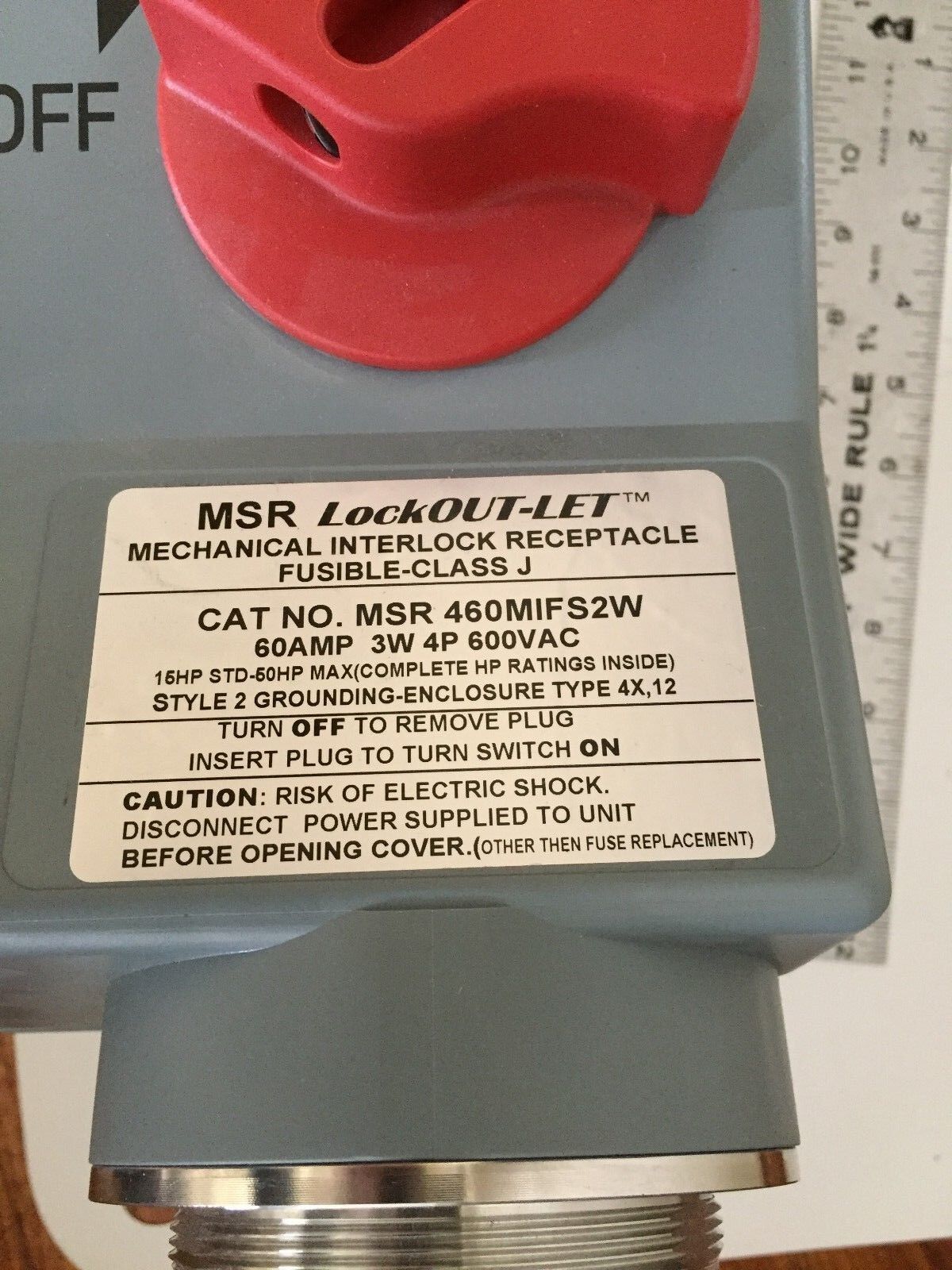 New Mennekes Msr 460Mifs2w Mechanical Interlock Receptacle, 60Amp, 600Vac,Cl