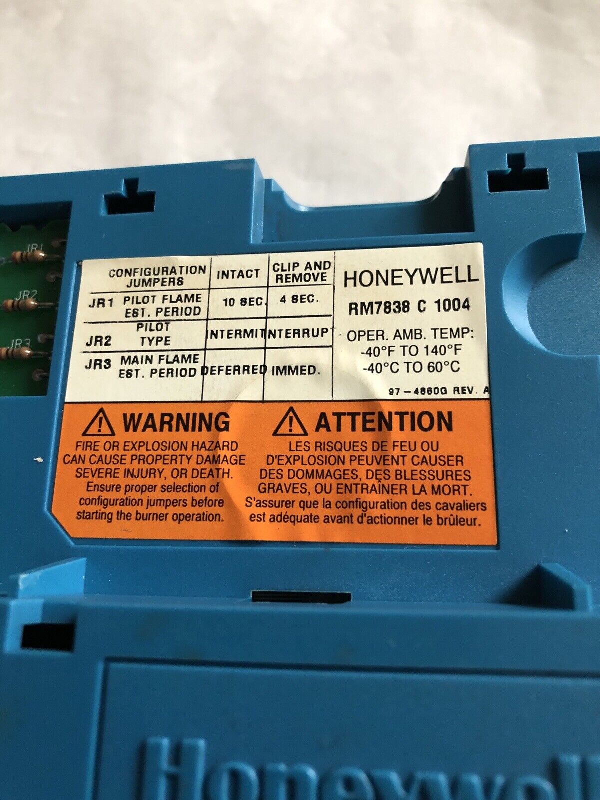 Honeywell Rm7838c1004 Honeywell Burner Control Rm7838 C 1004 ,Ee,Ea