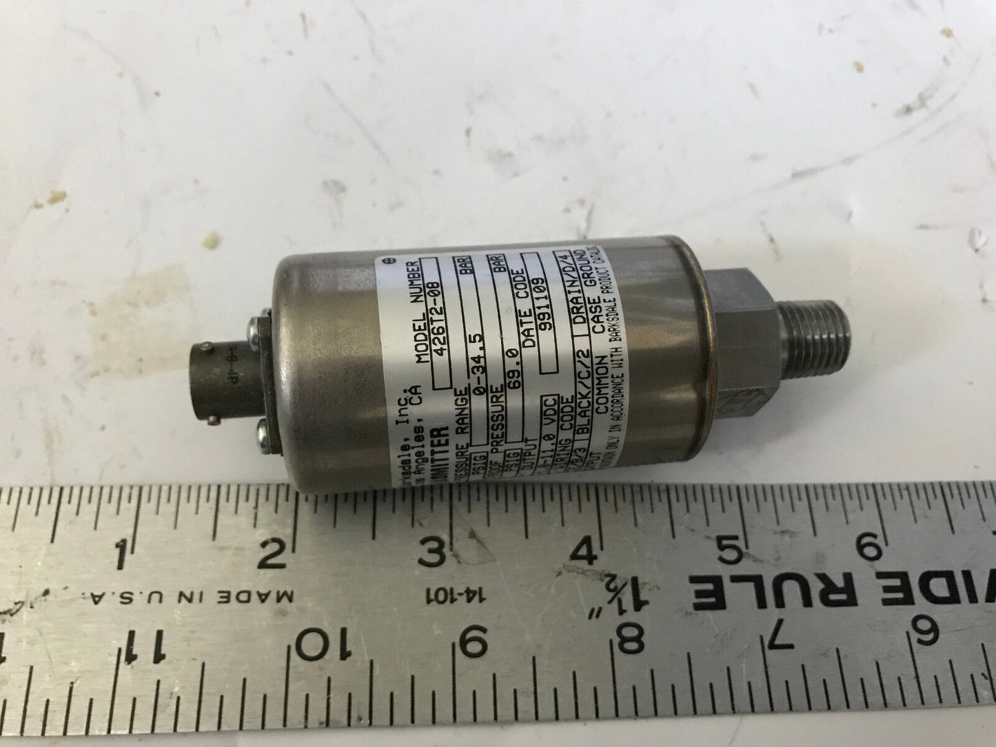 New Barksdale 426T2-08 Pressure Sensor Transducer 14-30Vdc 0-500 Psig,Em
