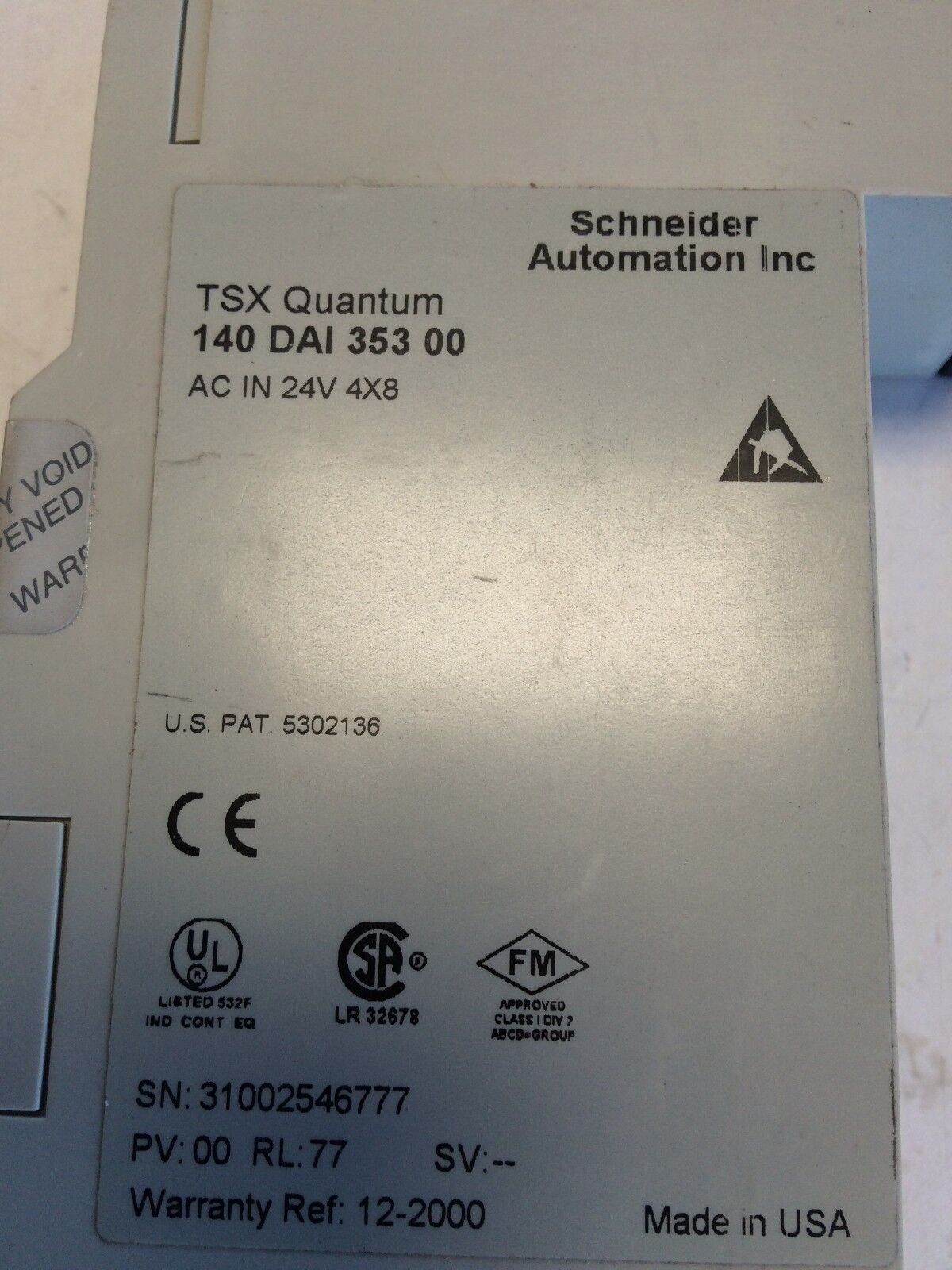 New Schneinder 140-Ddi-353-00 Tsx Quantum  Module,140 Dai 353 00 24 Vac,Ew
