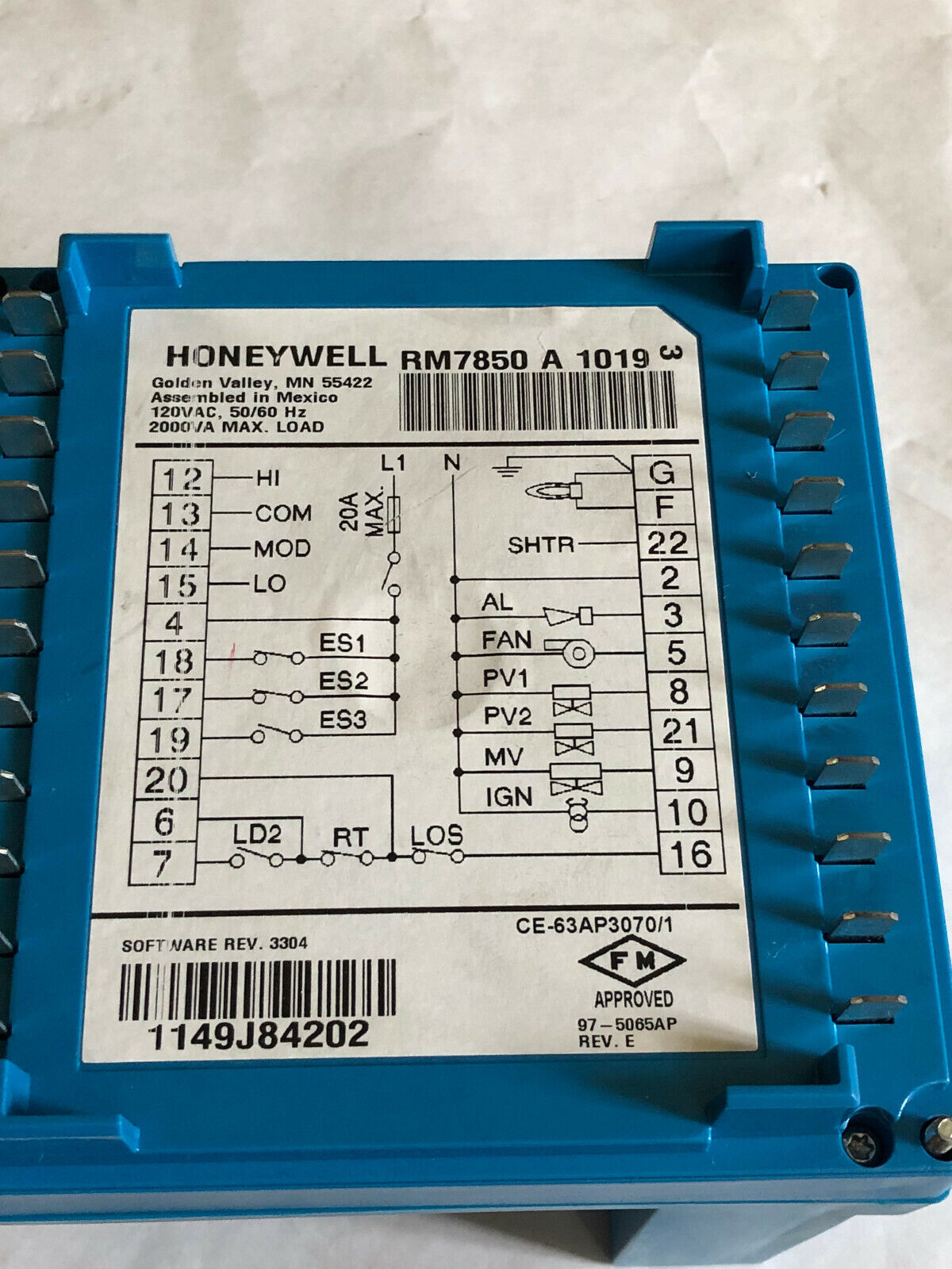 New Honeywell Rm7850a1019 Programming Burner Control Burner Controller,Aq,Ar
