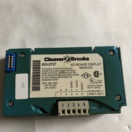 Cleaver Brooks 833-2727 Keyboard Display Module (Damaged & Weak Display ),Et