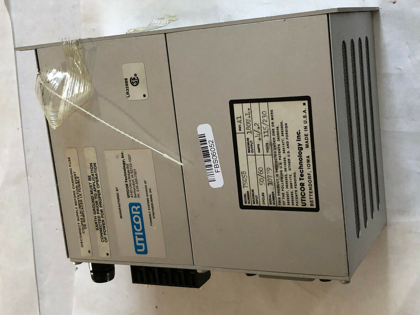 Uticor 75C58 Power Supply/Interface,S-D,Struthers-Dunn Director 4001,1.5A,Hc,Ev