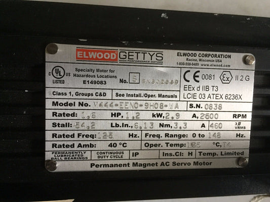 New Elwood M444-Eeno-9H08-Wa,M444-Een0-9H08-Wa,Gettys Servo Motor,Dia.5/8",Bo