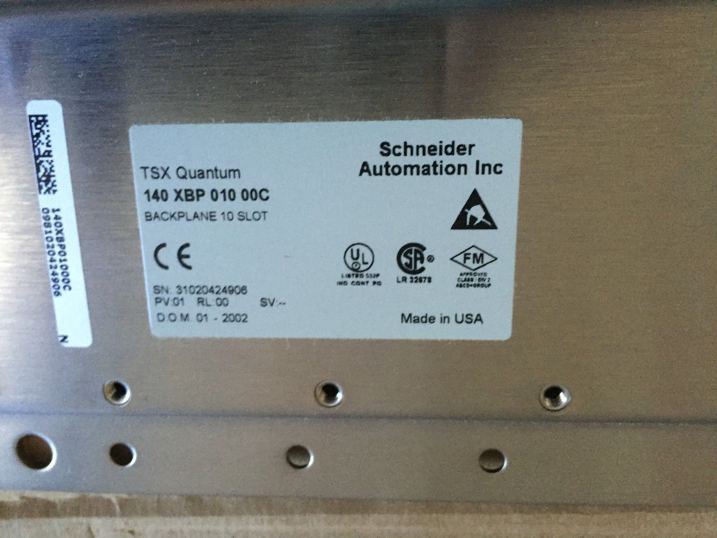 New Gould Schneider 140 Xbp 010 00C Backplane 10 Slot With Conformal Coat,Ba