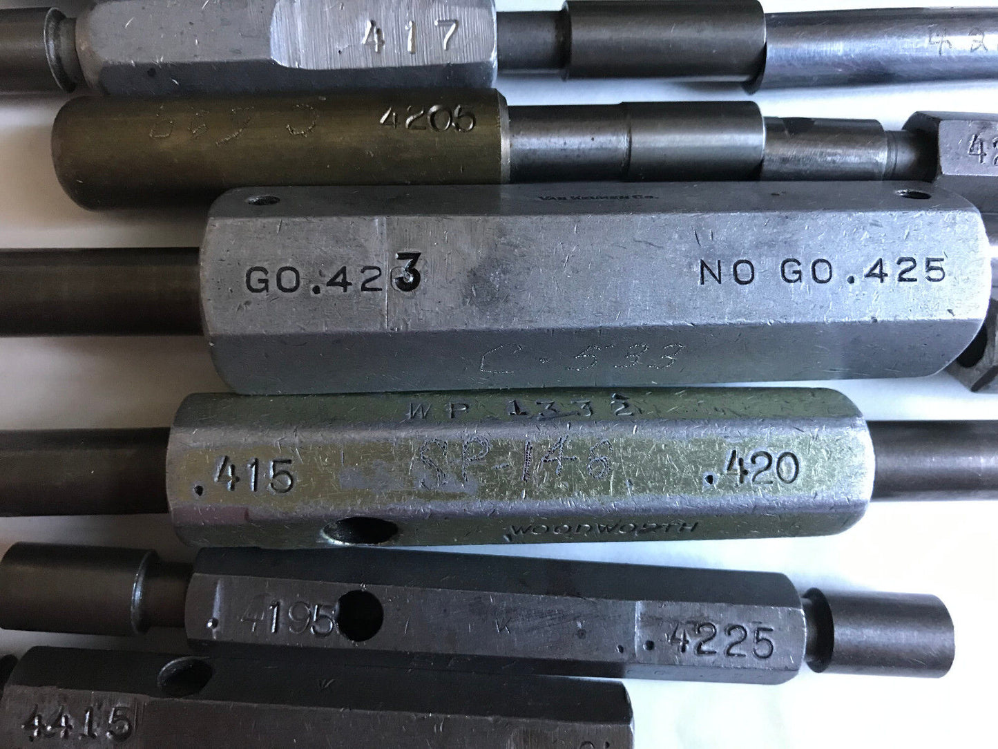 Lot The Pipe Machinery Go No Go Plug Gage .4195,.4225,.415,.420,.412,.423,Sa