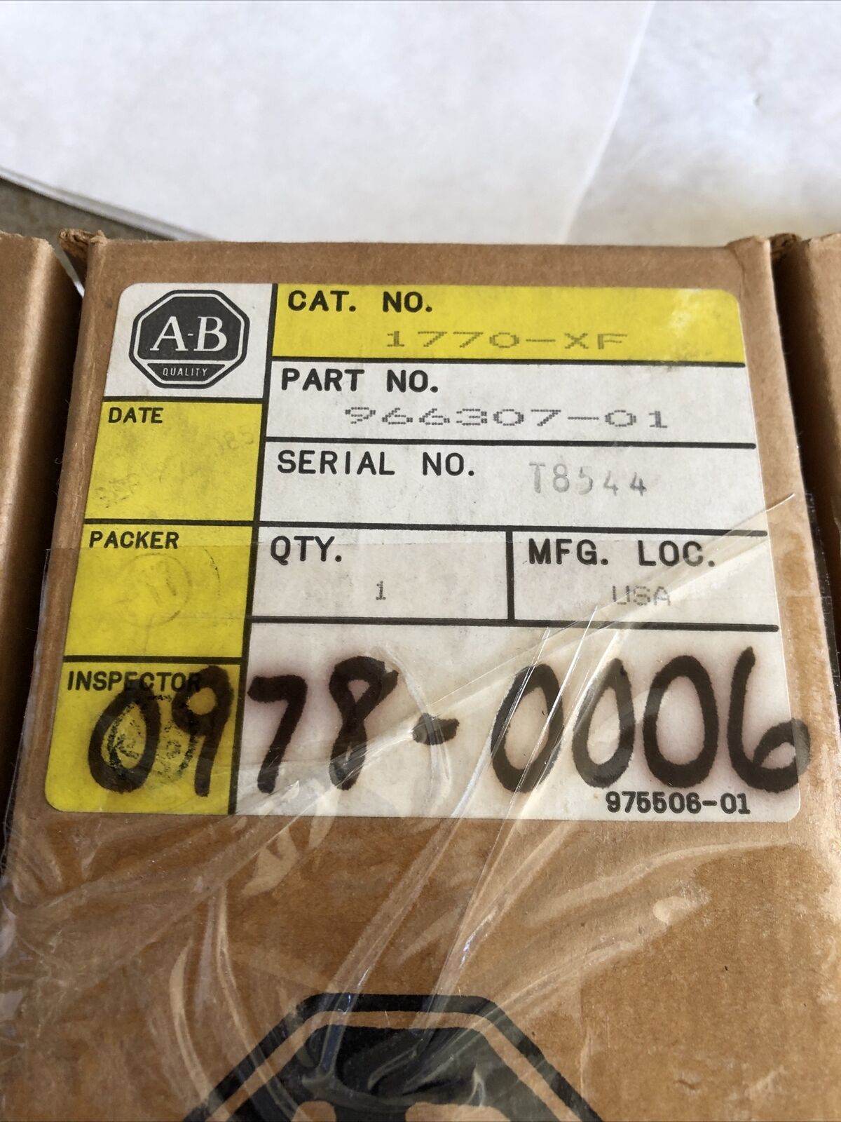 New Allen Bradley 1770-Xf,966307-01 Data Highway Terminator Set,Ea