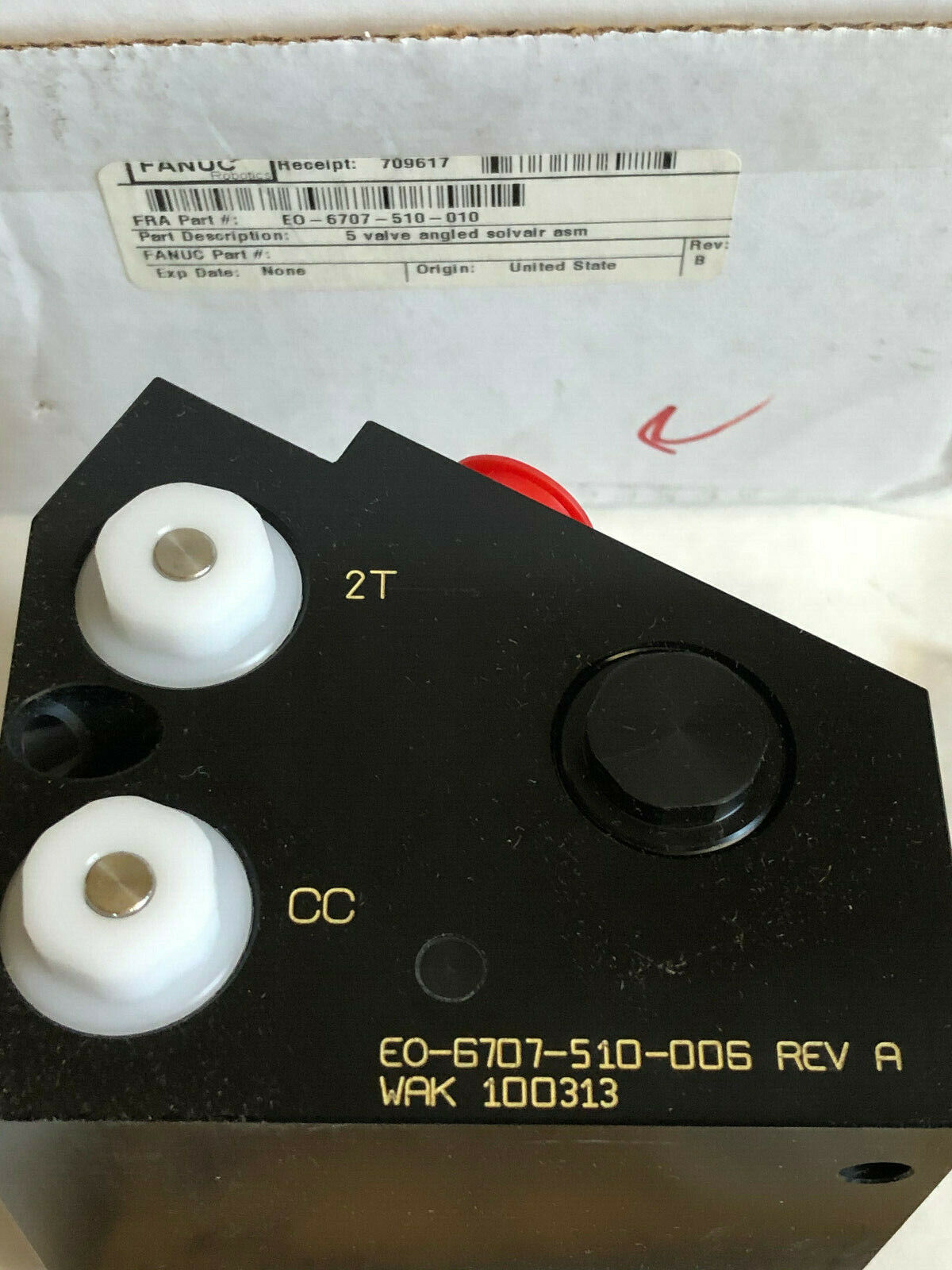New Fanuc E0-6707-510-010,Eo-6707-510-006 Valve Angled Solvair Kates Mp-0149,Tk