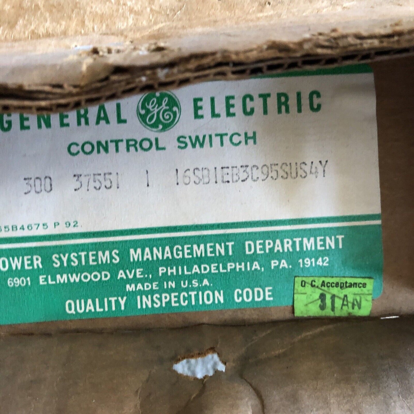New General Electric,Ge 16Sb1eb3c95sus4y,300 3951 1 Switch Cam 5Stage 3Pos,Ti,Ee