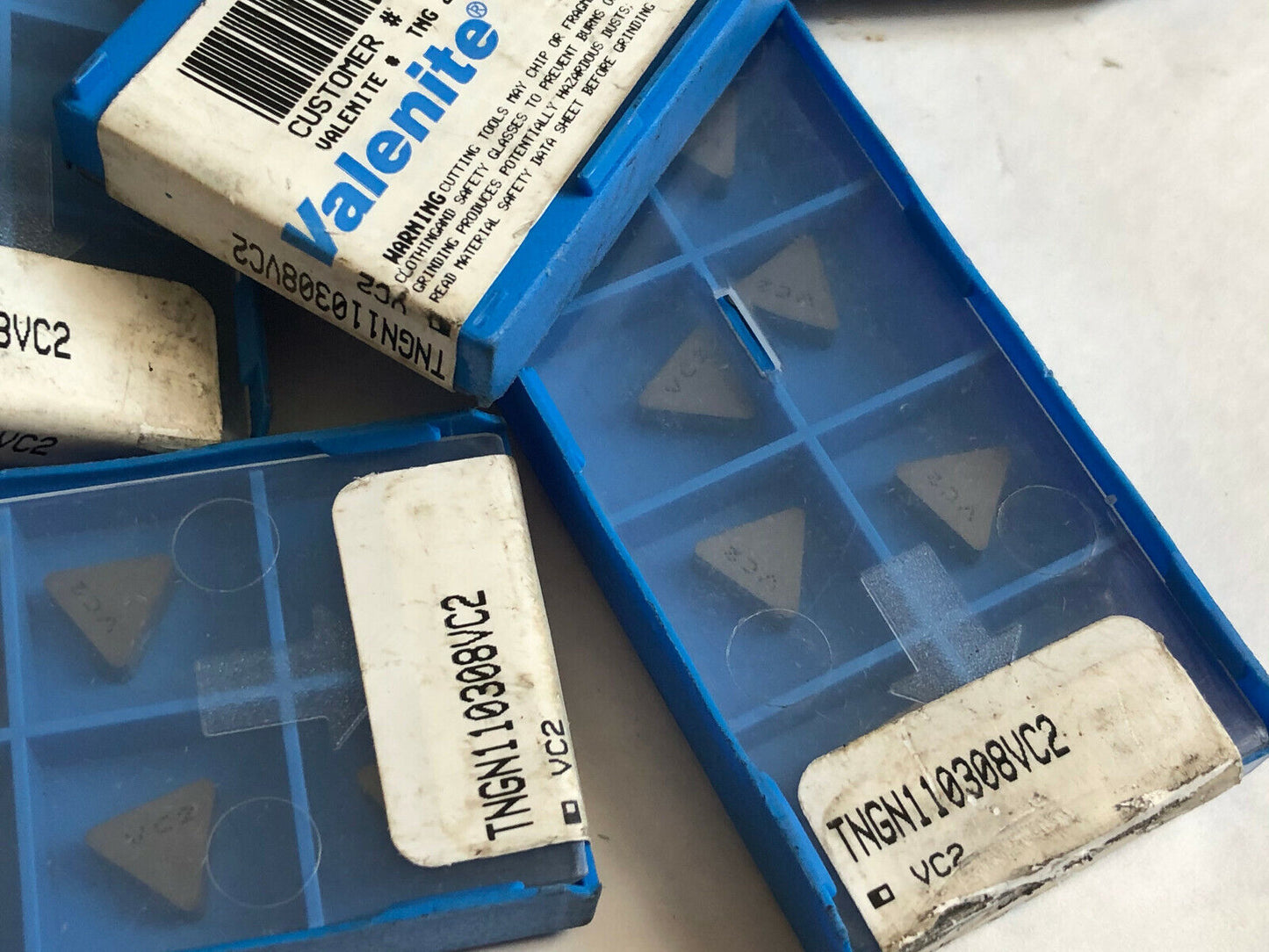 New Lot 90 Valenite Tng 222 Carbide Inserts, Grade Vc2 Tngn110308vc2,Bj