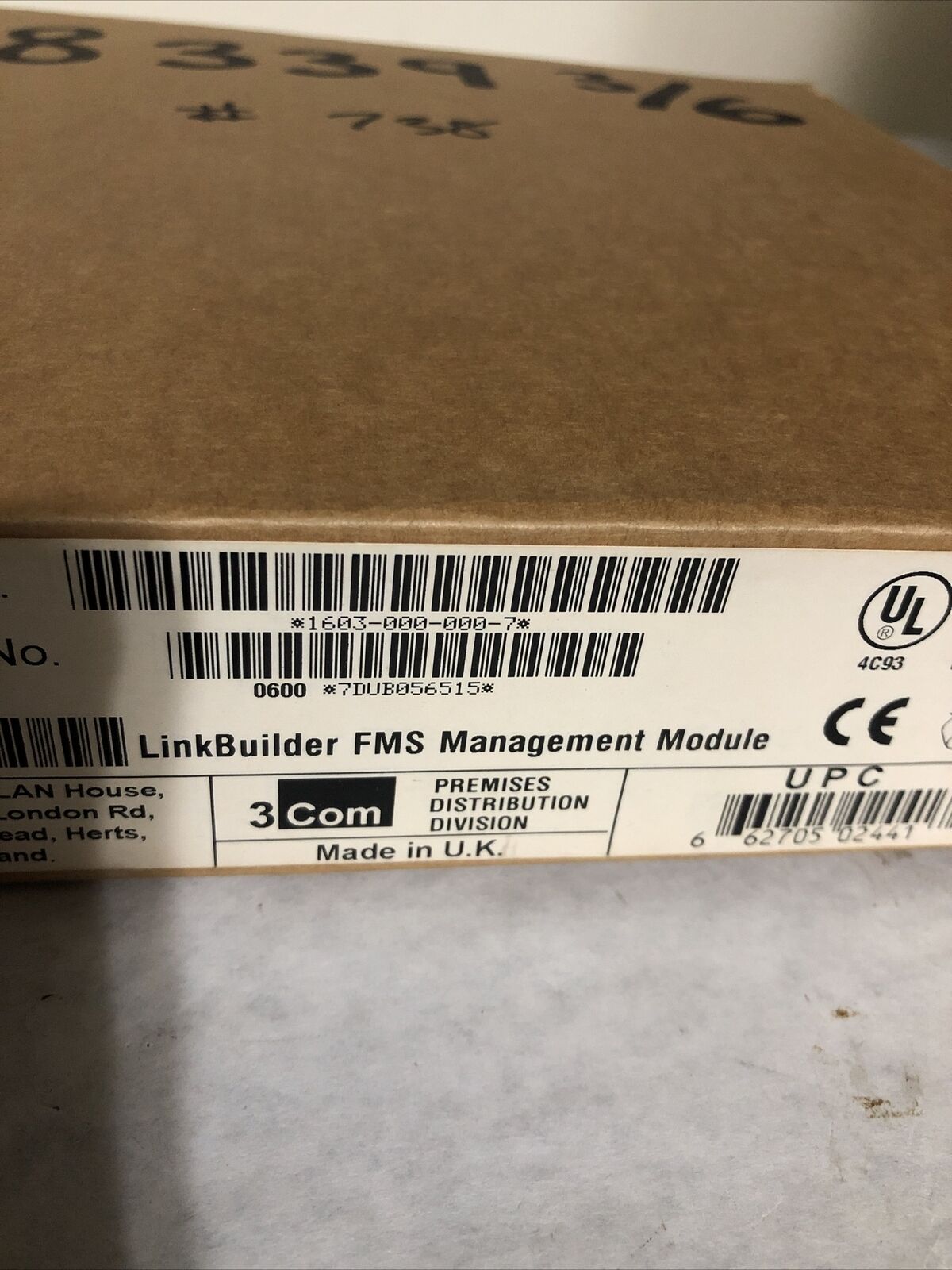 New 3Com 3C16030 Management Linkbuilder Fms 1603-060-000,1603-000-000-7,Fk