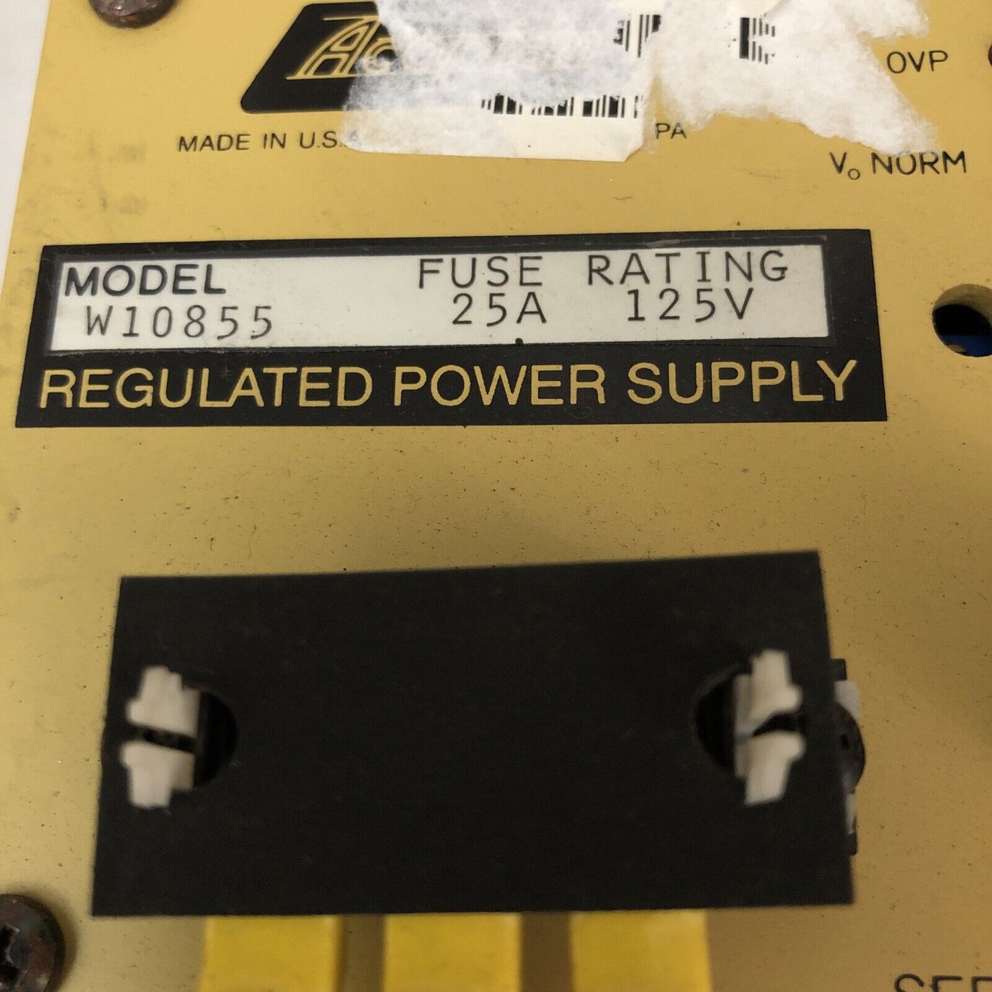 Acopian W10855 Regulated Power Supply, 25 Amp, 125 V,Cz