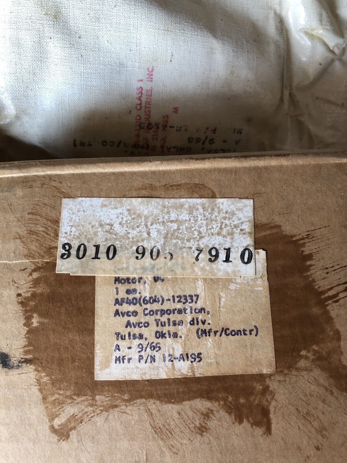 New Avco 16610 12V Dc Motor,12 Vdc,Af 40(604)112337,3010 905 7910,Dl